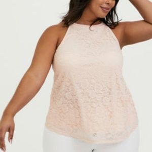 NWT!! TORRID LIGHT PINK LACE GODDESS TANK